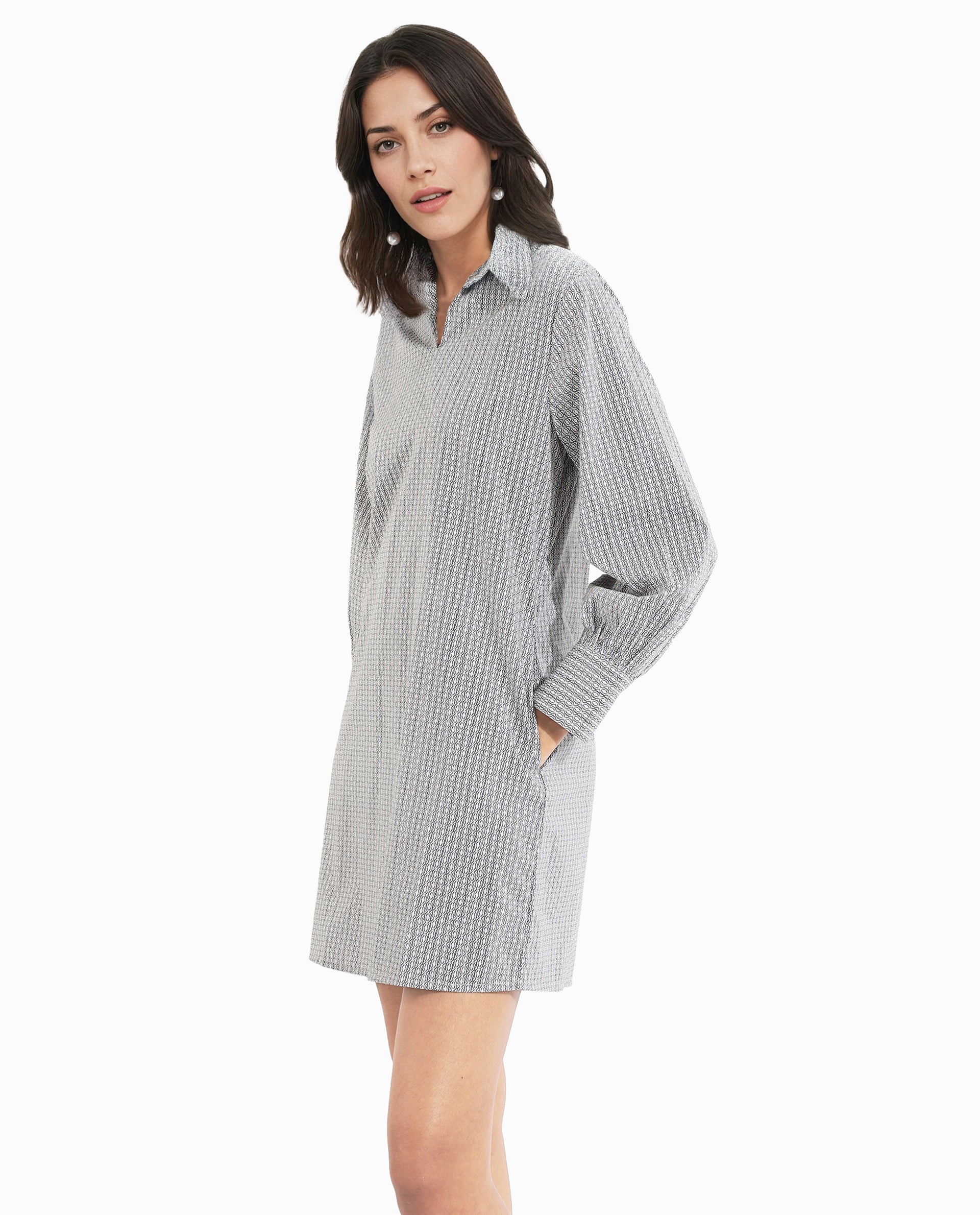 Women's Beige Casual Full Sleeves Dress
