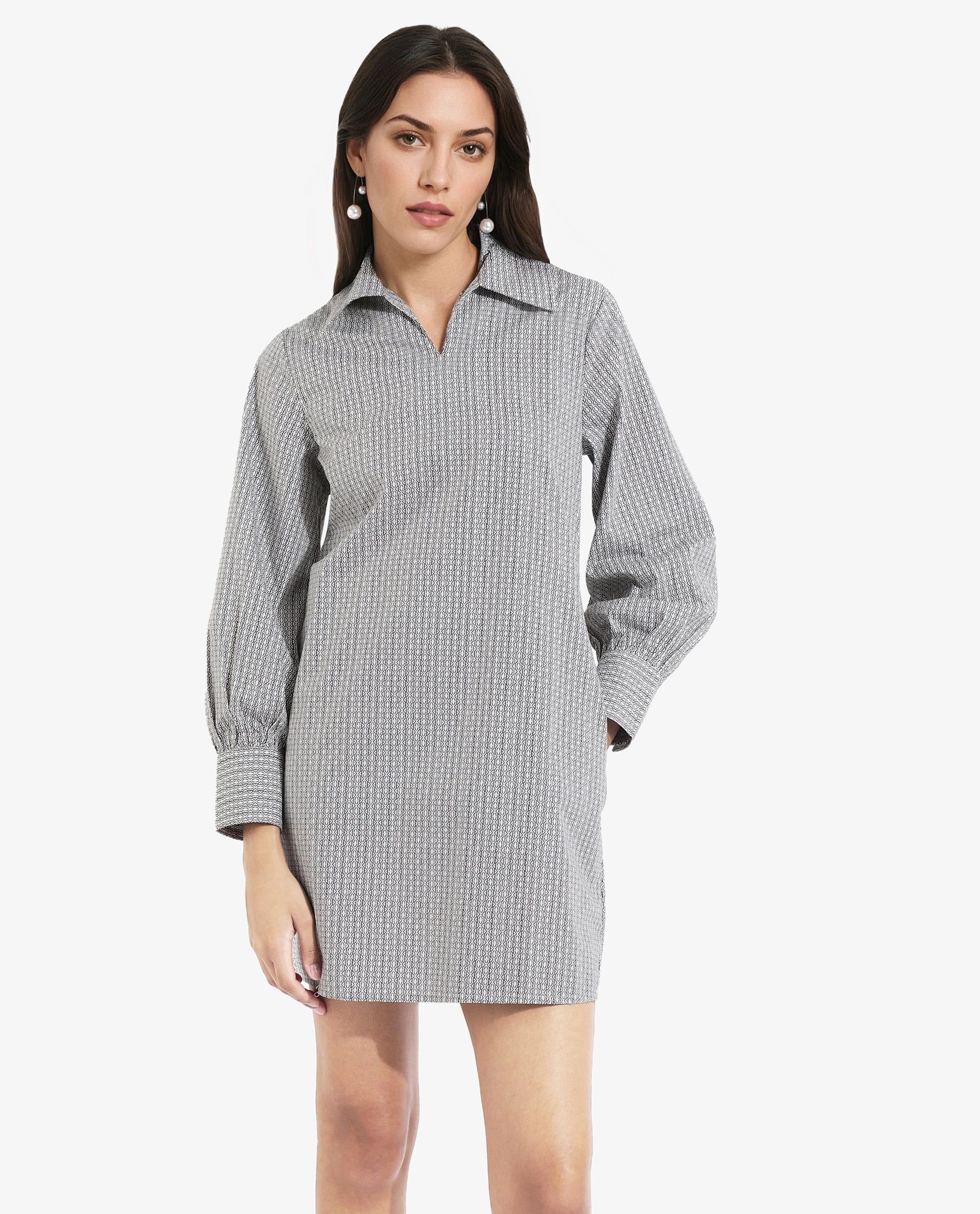 Women's Beige Casual Full Sleeves Dress