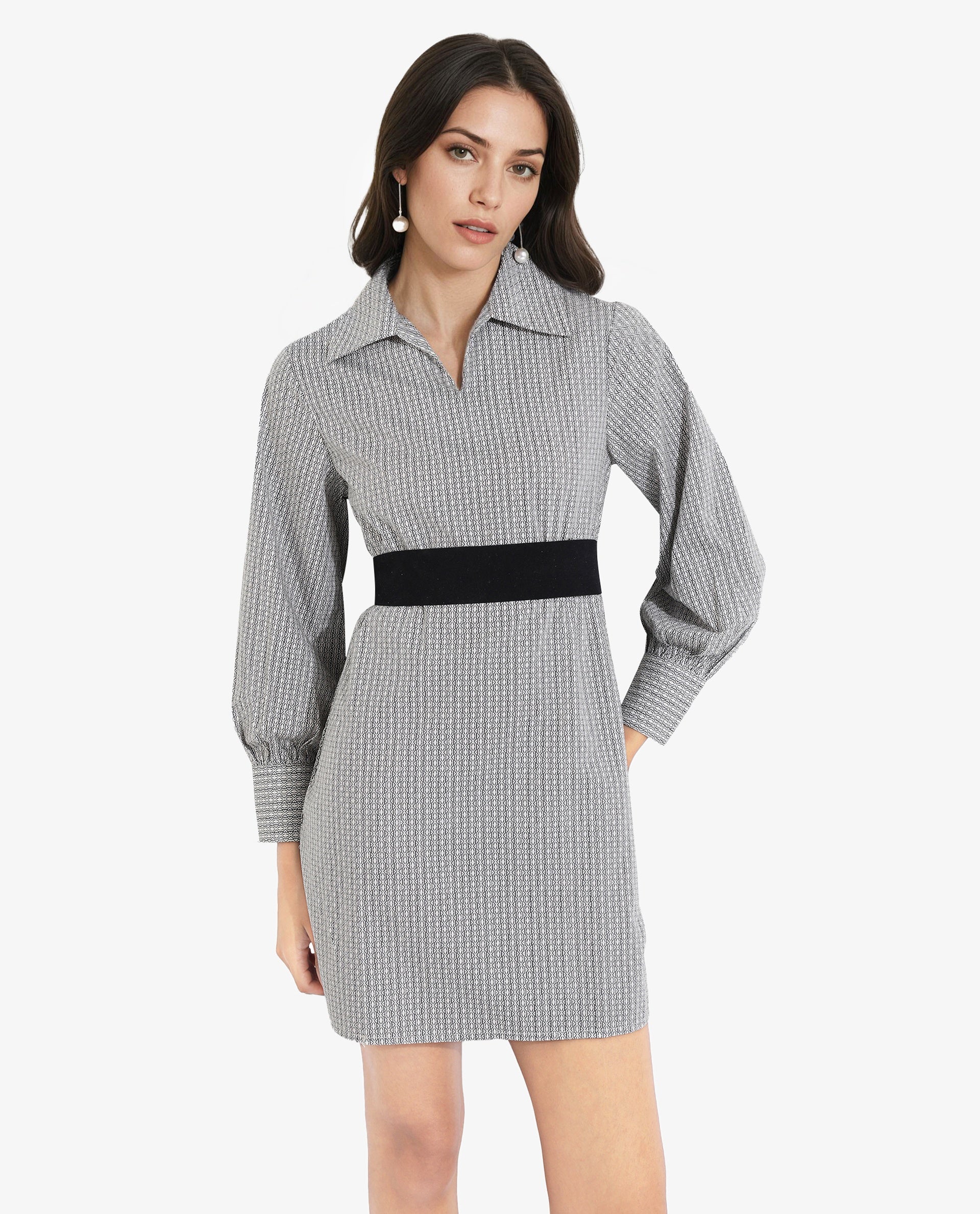 Women's Beige Casual Full Sleeves Dress