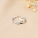 Women's Margaret Crystal Bow Silver Ring