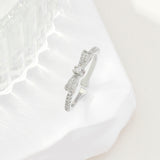 Women's Margaret Crystal Bow Silver Ring