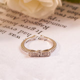 Women's Margaret Crystal Bow Silver Ring