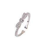 Women's Margaret Crystal Bow Silver Ring