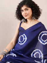 Women's Bhagalpuri Silk Purple Printed Designer Saree With Blouse Piece