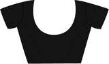 Women's Georgette Black Embellished Ready to Wear with Blouse Piece