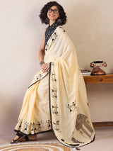 Women's Cotton Yellow Printed Ready to Wear with Blouse Piece