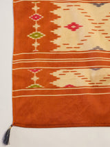 Women's Cotton Orange Printed Ready to Wear with Blouse Piece