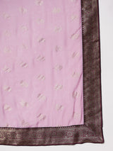 Women's Georgette Pink Printed Ready to Wear with Blouse Piece