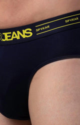 Men's Navy Mid-Rise Solid Brief