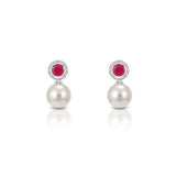 Women's Red Ruby Halo earrings