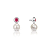 Women's Red Ruby Halo earrings