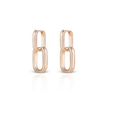 Women's Rosegold Chained Dangling Hoops
