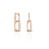 Women's Rosegold Chained Dangling Hoops