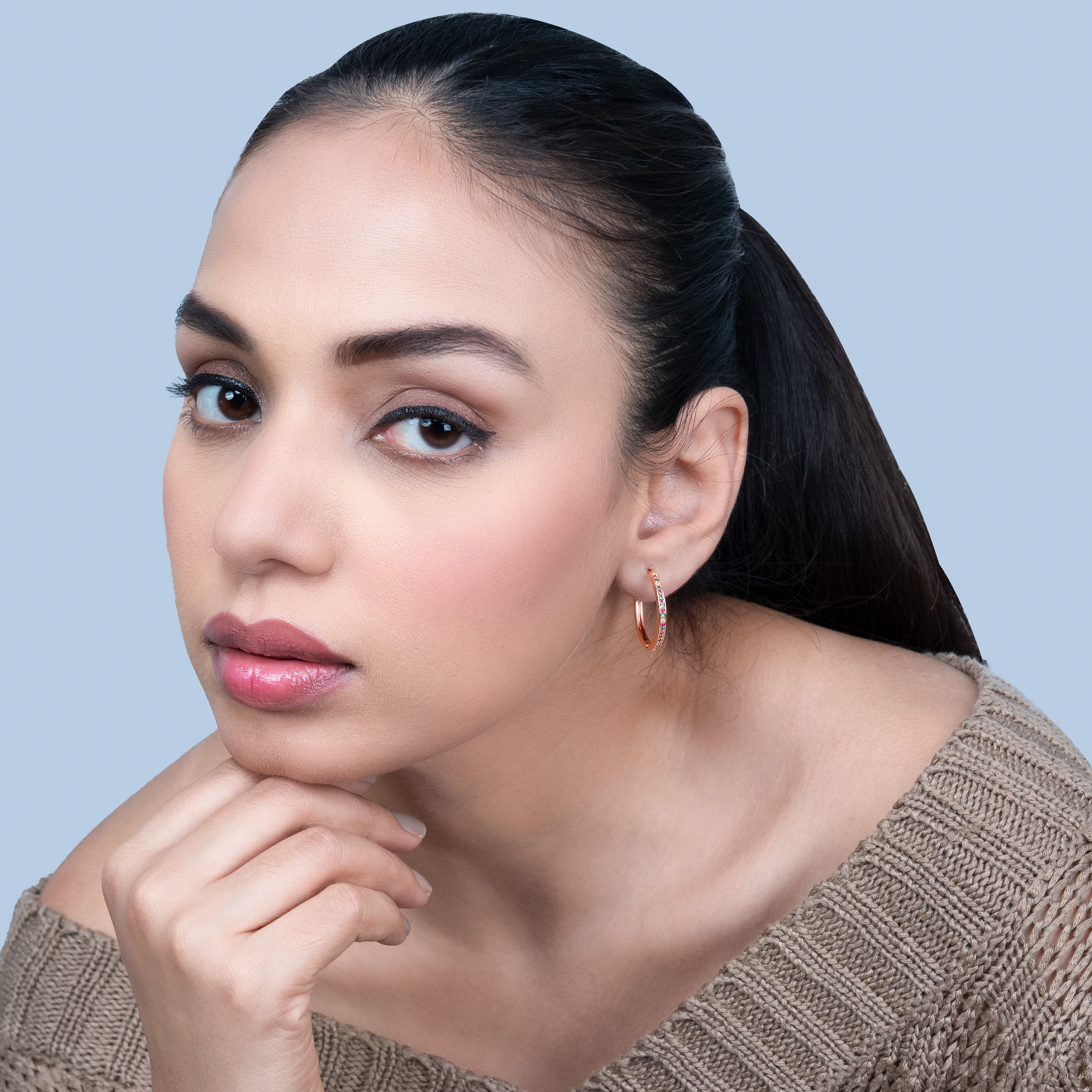 Women's Rosegold Colour Me Pretty Hoops