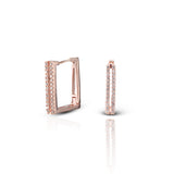 Women's Rosegold Zircon Box Hoops