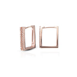 Women's Rosegold Zircon Box Hoops