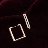 Women's Rosegold Zircon Box Hoops
