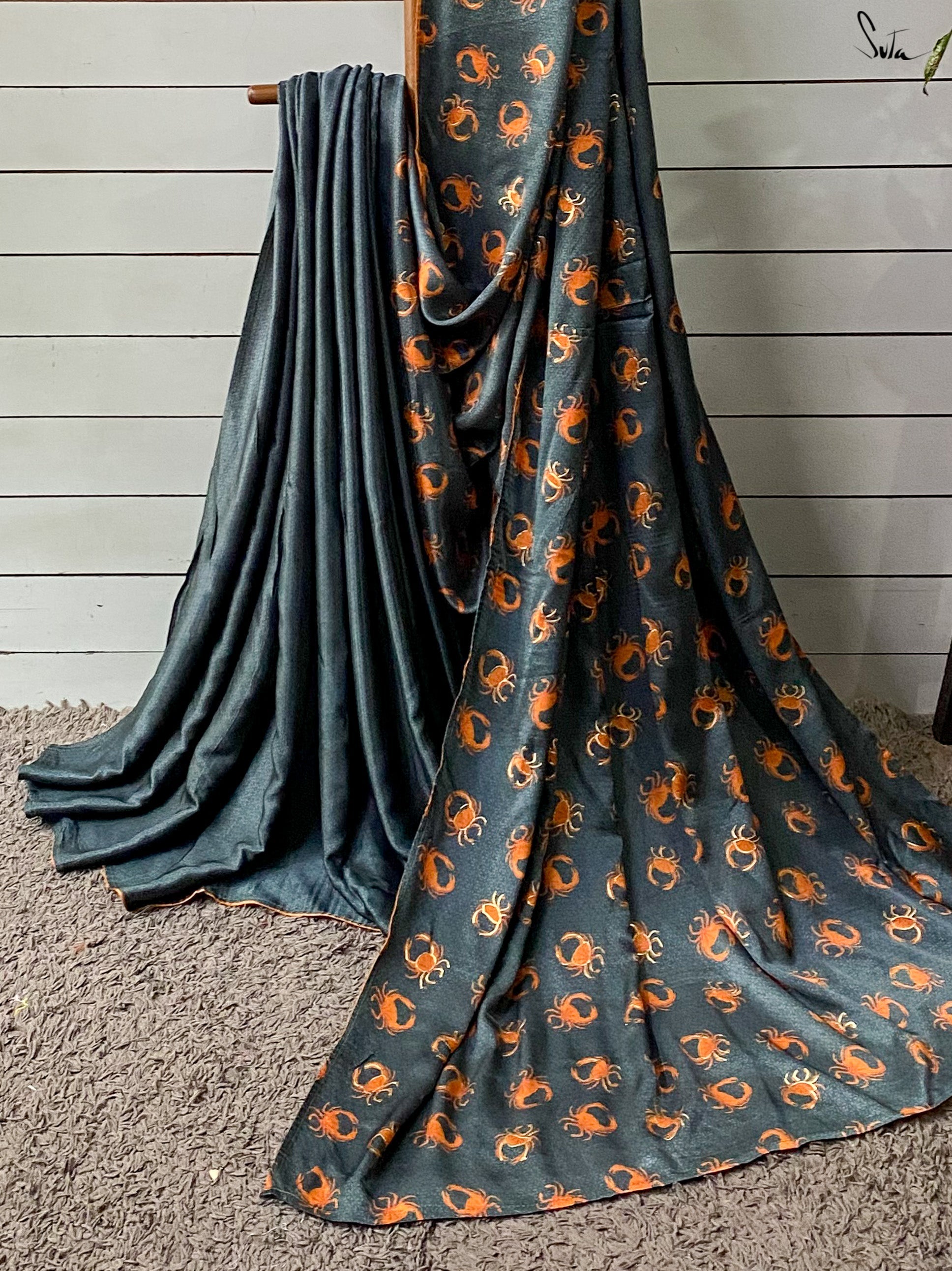Women's Green Viscose Modal Saree