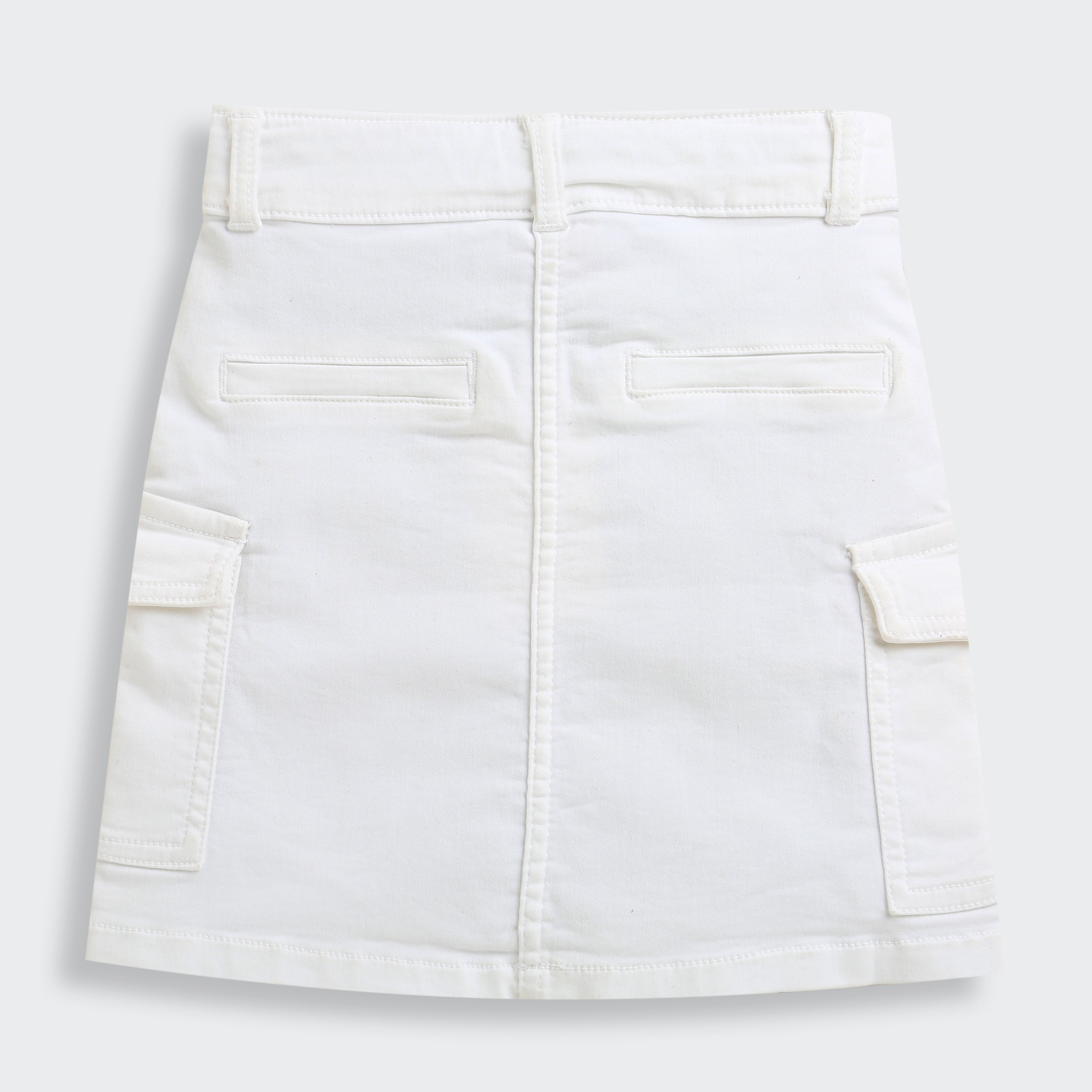 Girls White Casual Skirt