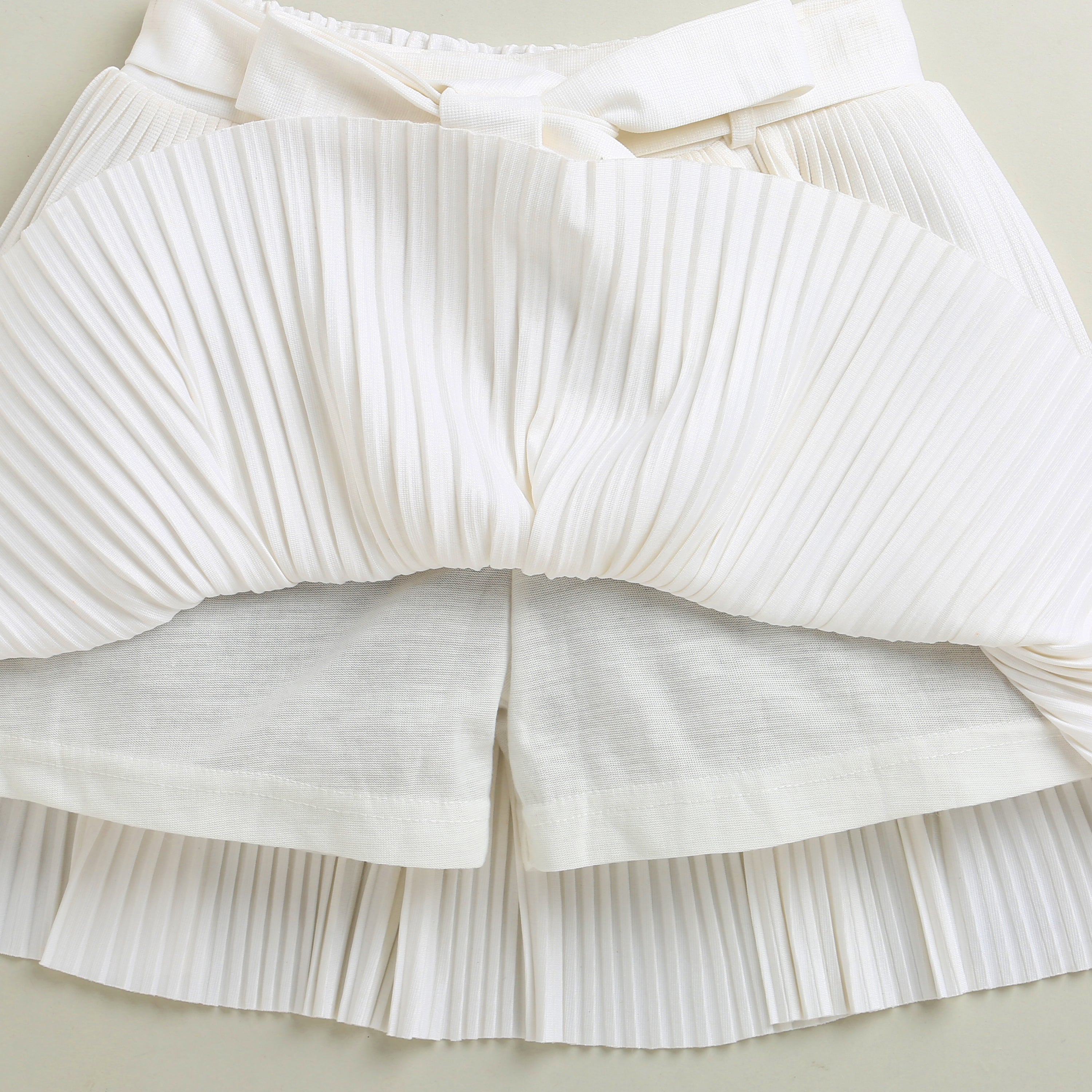 Girls White Casual Skirt