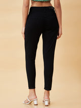 Women's Black Casual Skinny Fit Solid Jeans