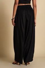 Women's Black Casual Solid Trouser