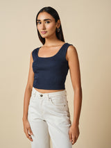 Women's Black Casual Solid Sleeveless Top