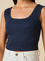 Women's Black Casual Solid Sleeveless Top
