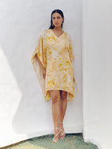 Women's Yellow Casual Regular Fit Printed Dress