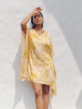 Women's Yellow Casual Regular Fit Printed Dress