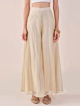 Women's Beige Festive Solid Shararas