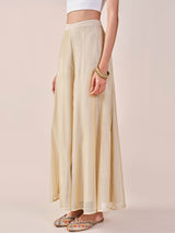 Women's Beige Festive Solid Shararas