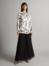 Women's White Casual Regular Fit Printed Full Sleeves Tops