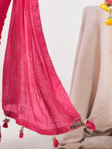 Women's Georgette Pink Embellished Designer Saree With Blouse Piece