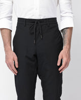Men's Black Casual Regular Fit Solid Trouser
