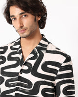 Men's Beige Casual Regular Fit Printed Half Sleeves Shirt