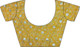 Women's Chiffon Yellow Embellished Designer Saree with Blouse Piece