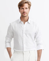 Men's White Casual Regular Fit Printed Full Sleeves Shirt