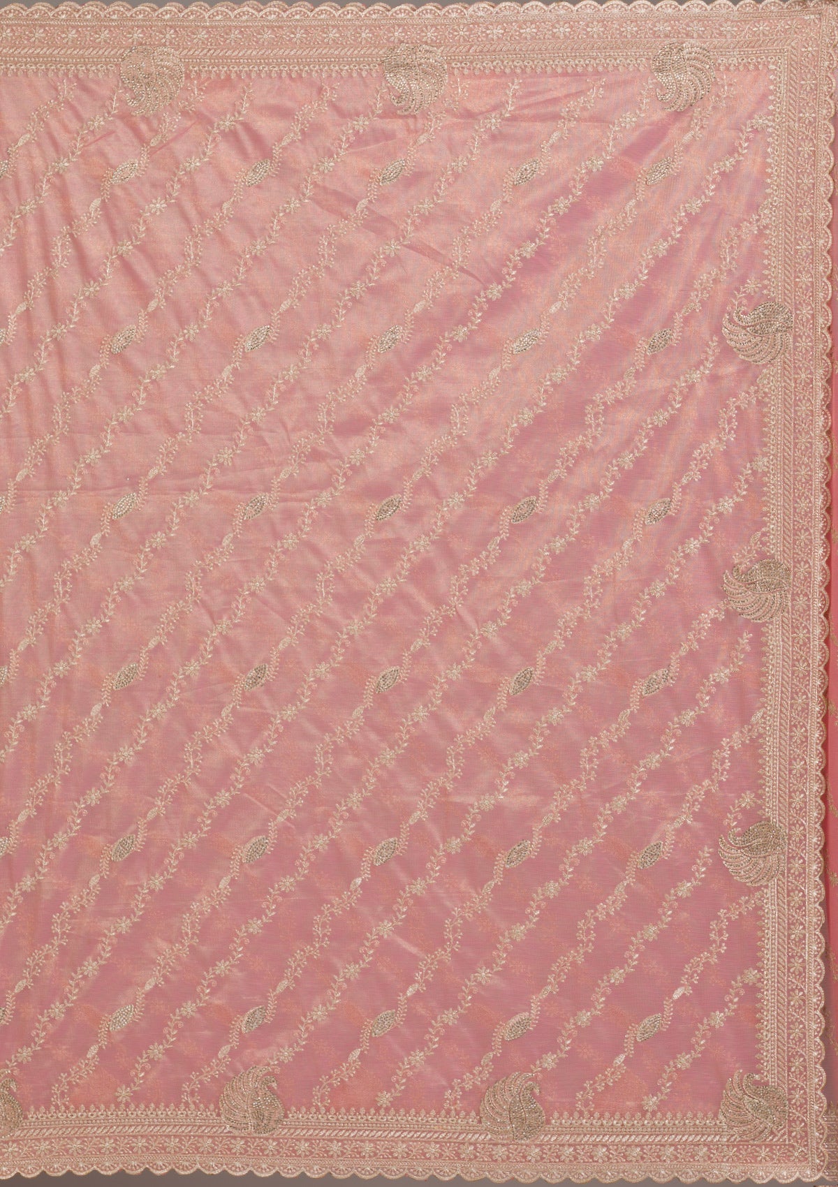 Women's Pink Zariwork Art Silk Saree