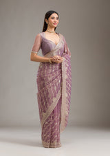 Women's Purple Zariwork Art Silk Saree