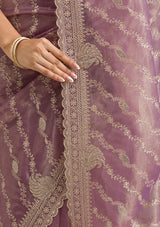 Women's Purple Zariwork Art Silk Saree