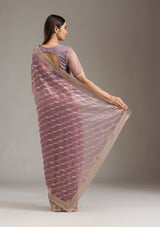 Women's Purple Zariwork Art Silk Saree