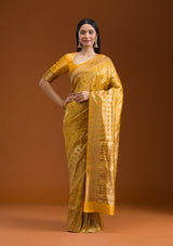 Women's Yellow Zariwork Art Silk Saree
