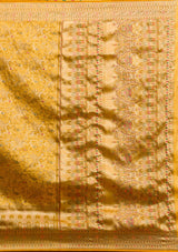 Women's Yellow Zariwork Art Silk Saree