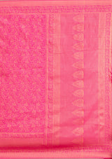 Women's Rani Pink Zariwork Art Silk Saree
