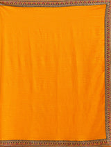 Women's Mustard Gold Zariwork Soft Raw Silk Saree