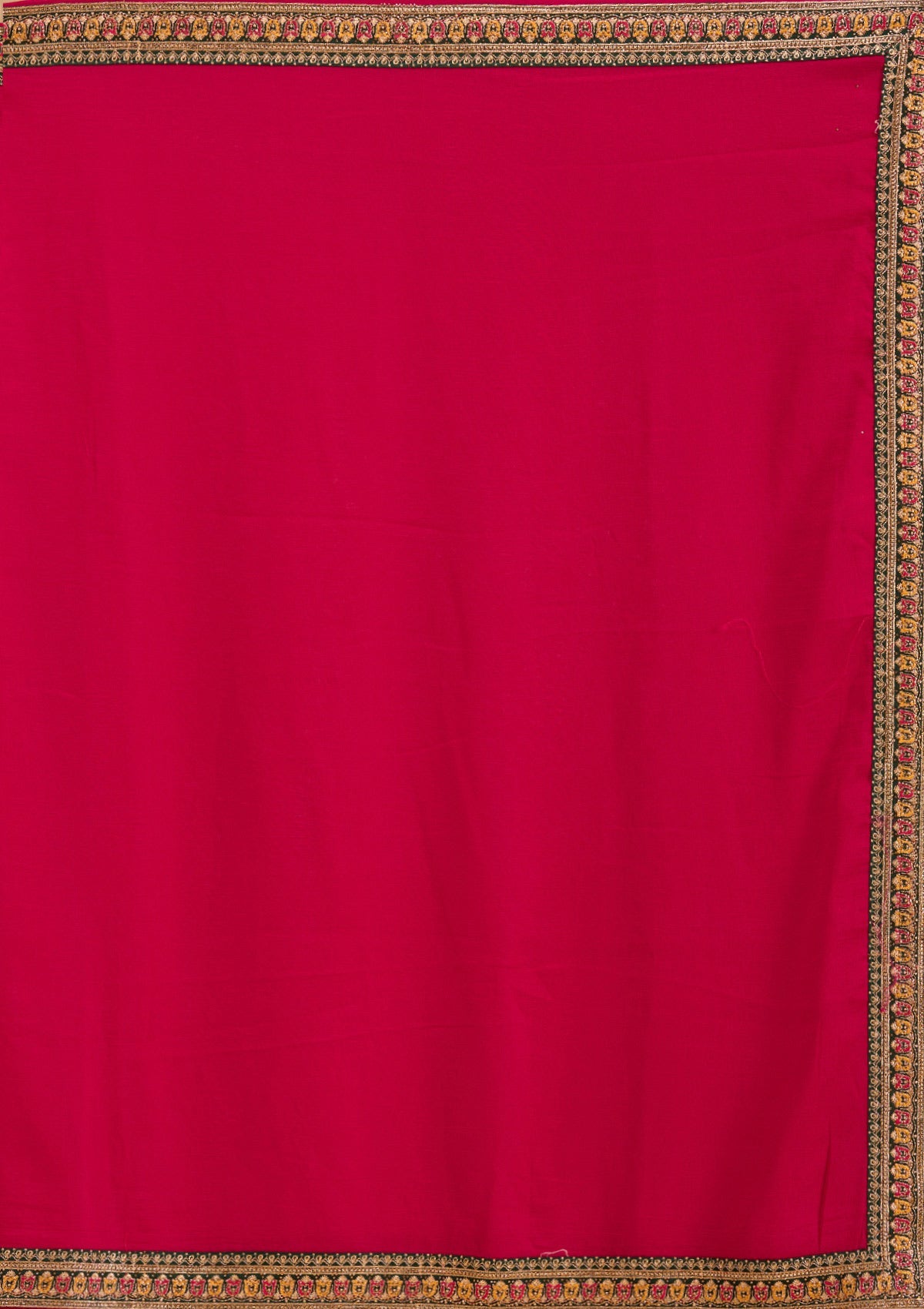 Women's Rani Pink Gold Zariwork Soft Raw Silk Saree