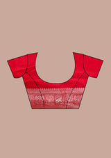 Women's Red Stonework Banarasi Silk Saree