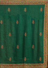 Women's Bottle Green Kashmiri Soft Raw Silk Saree