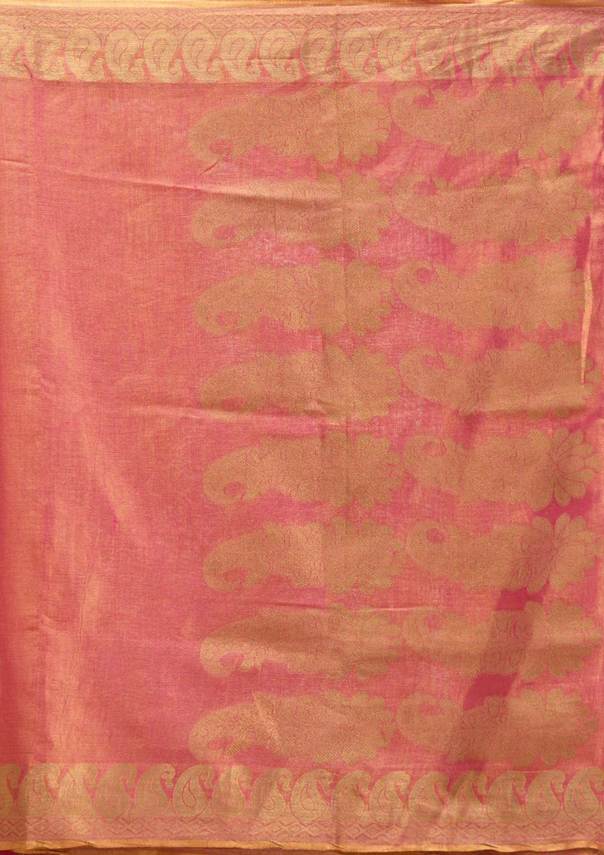 Women's Rani Pink Printed Art Silk Saree